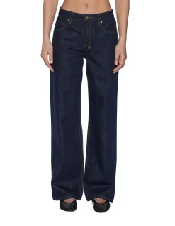 Empire Mid Rise Wide Leg Denim Jeans