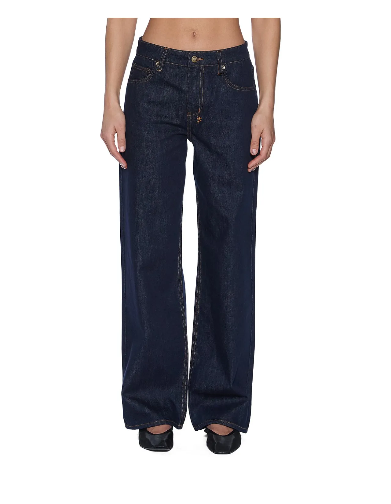 Empire Relaxed Wide Leg Denim Jeans