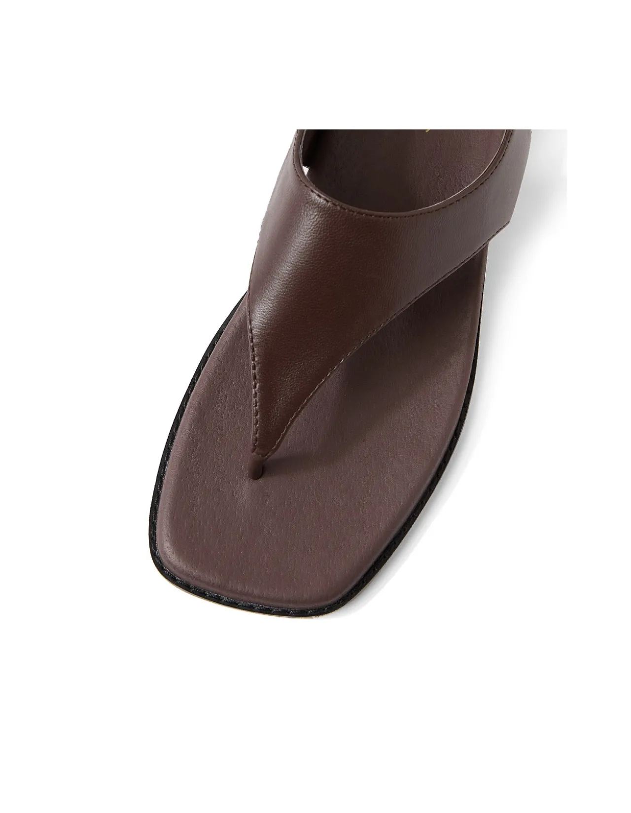 Enzo Square Toe Leather Thong Sandals