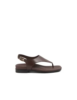 Enzo Square Toe Leather Thong Sandals