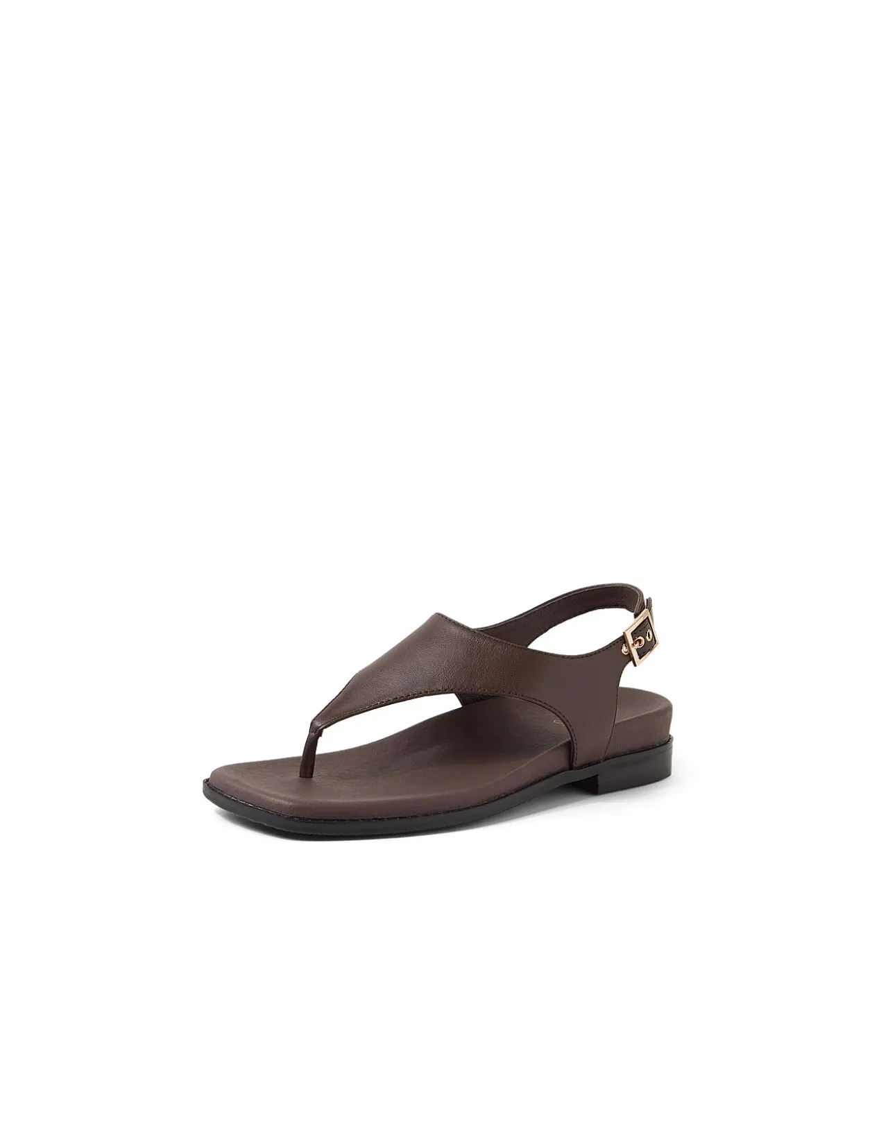 Enzo Square Toe Leather Thong Sandals