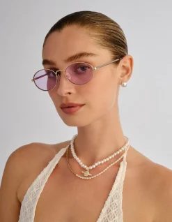 EPHERMERIS GOLD OVAL SUNGLASSES