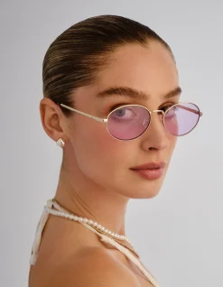 EPHERMERIS GOLD OVAL SUNGLASSES