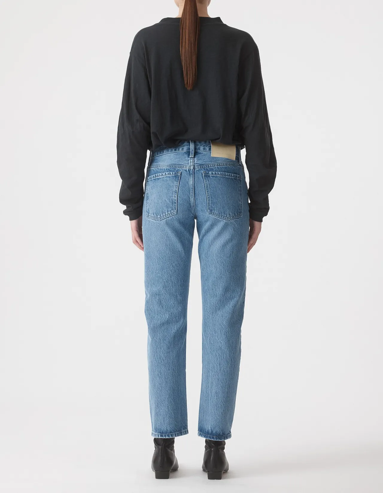 Erica Mid Rise Straight Leg Denim Jean