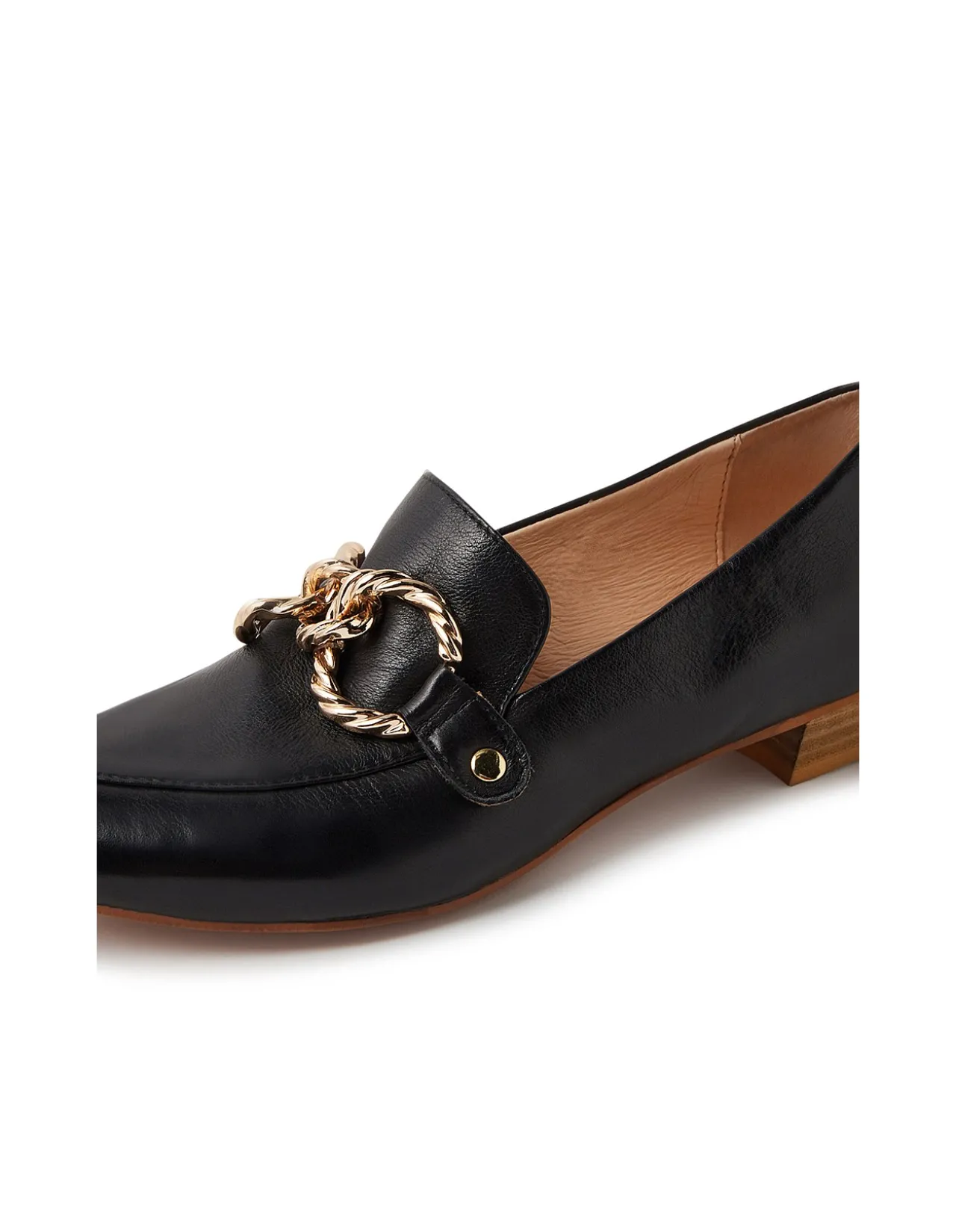 Esben Twisted Chain Detail Leather Loafers