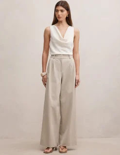 ETTA PLEATED WIDE LEG PANTS