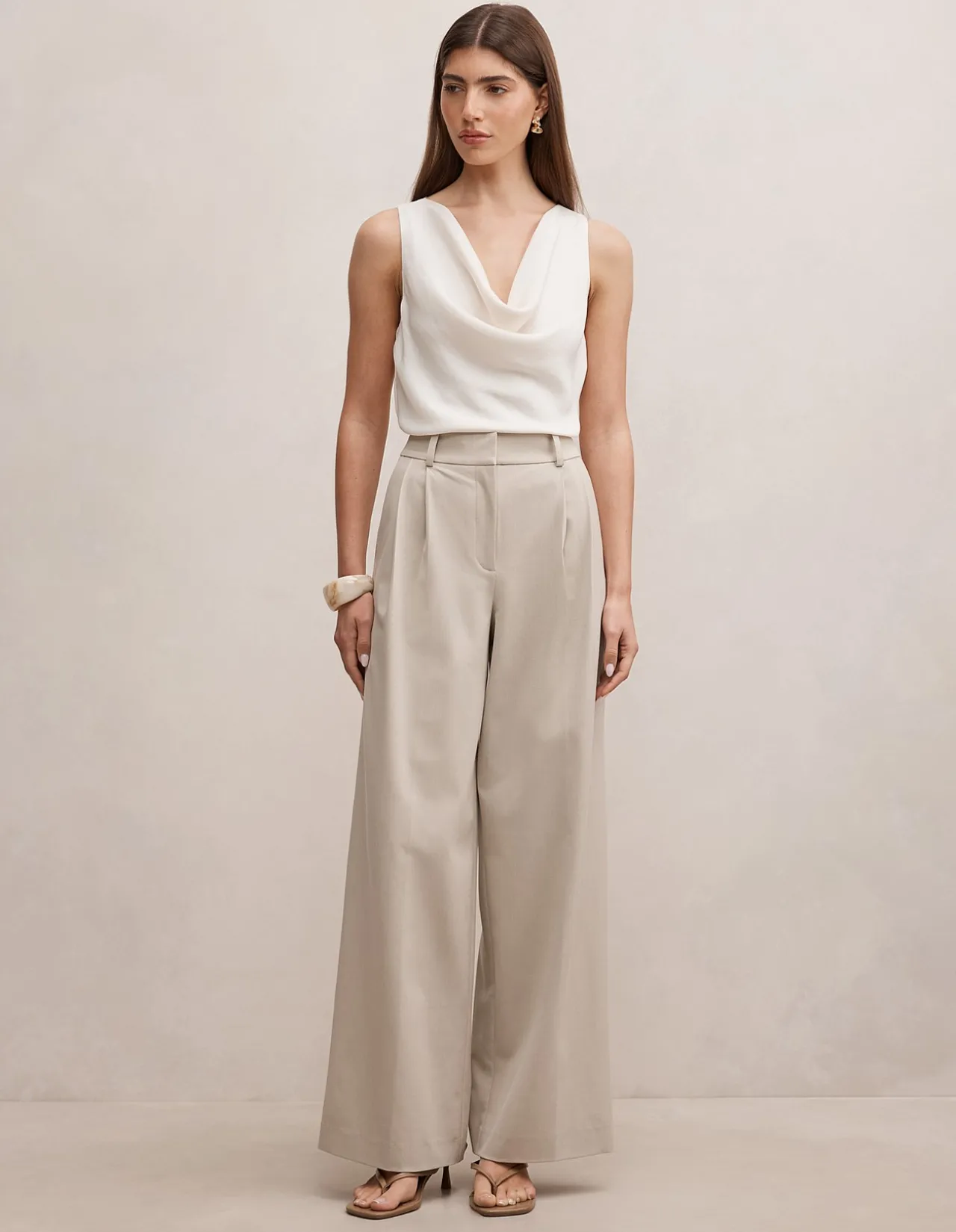 ETTA PLEATED WIDE LEG PANTS