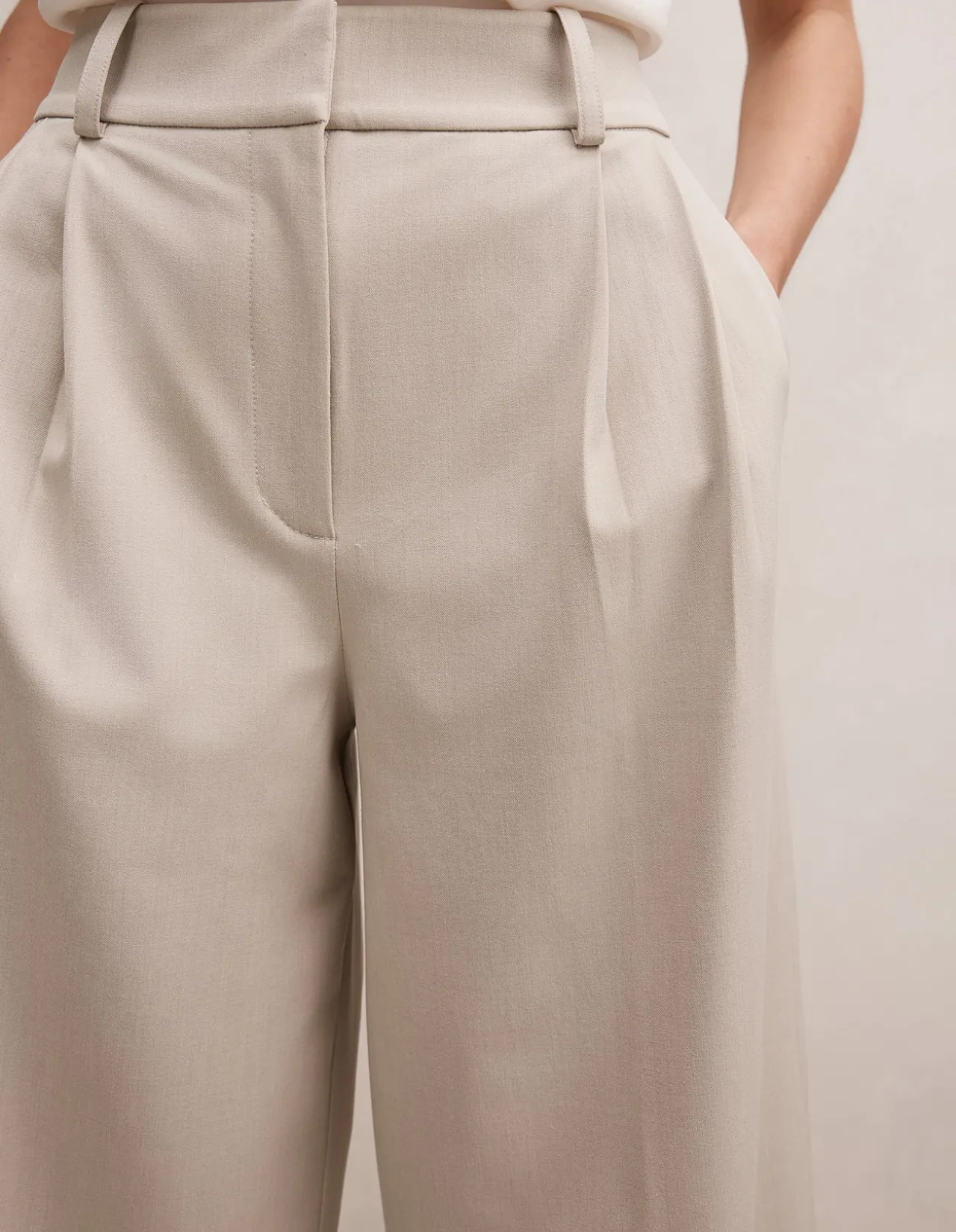 ETTA PLEATED WIDE LEG PANTS