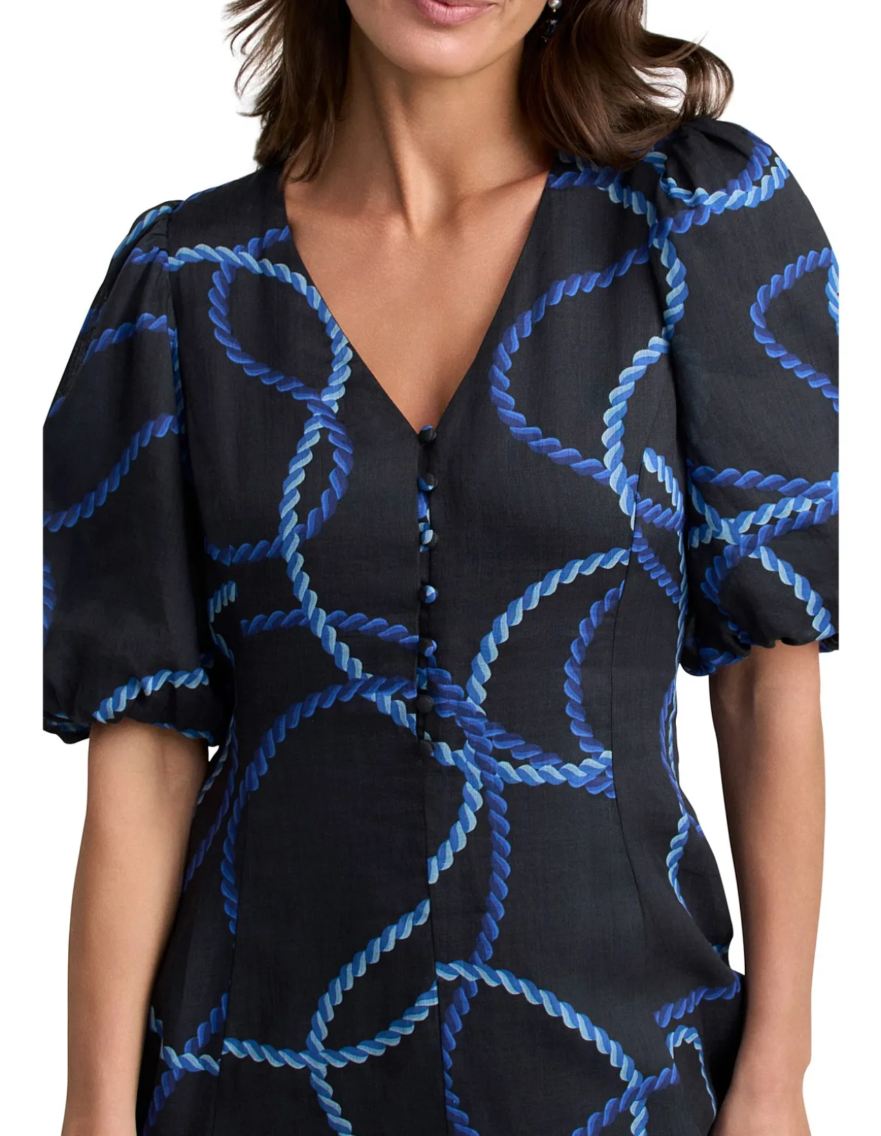 Event Dress - Ink Rope Print