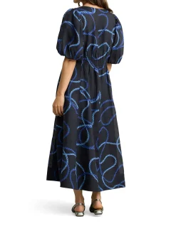 Event Dress - Ink Rope Print