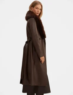 FAITH FAUX FUR COLLAR TRENCH COAT