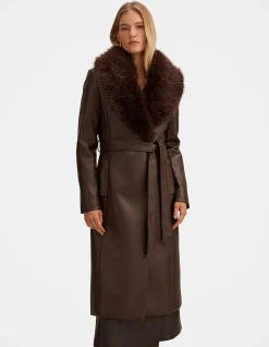 FAITH FAUX FUR COLLAR TRENCH COAT