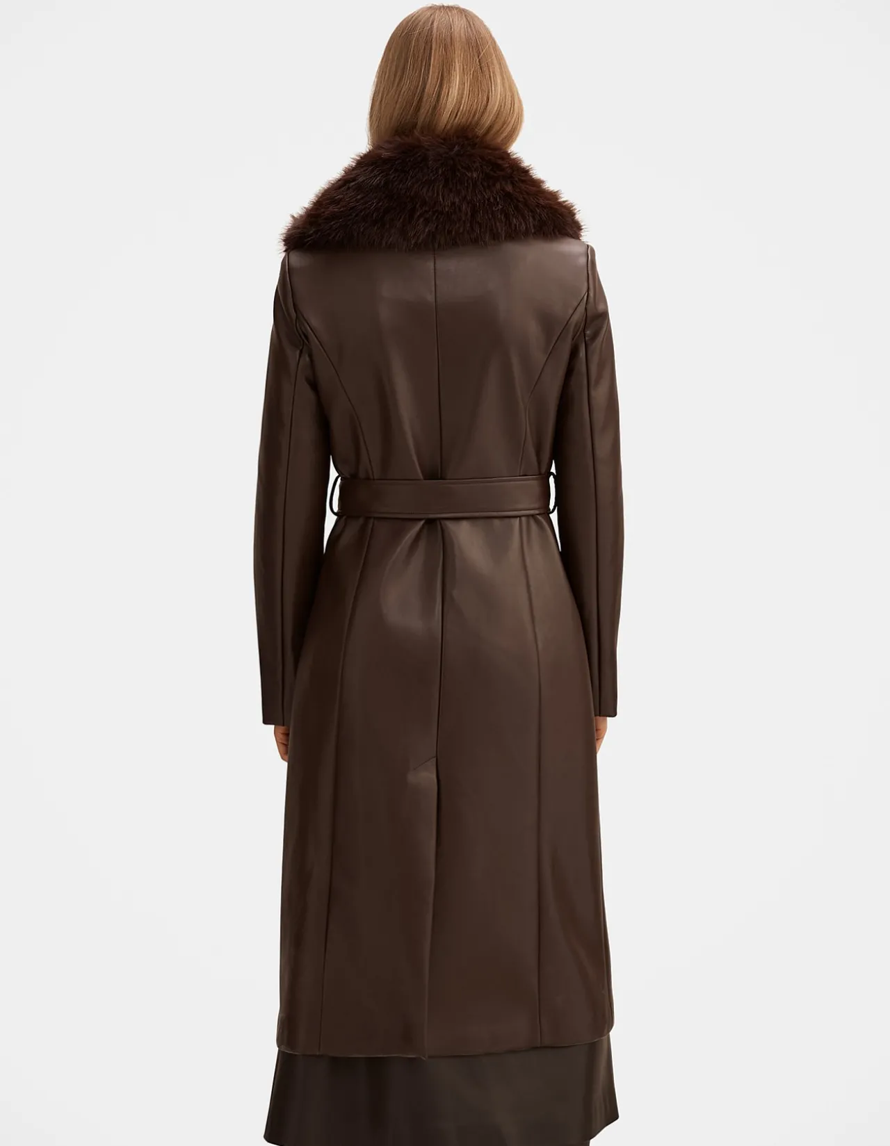 FAITH FAUX FUR COLLAR TRENCH COAT