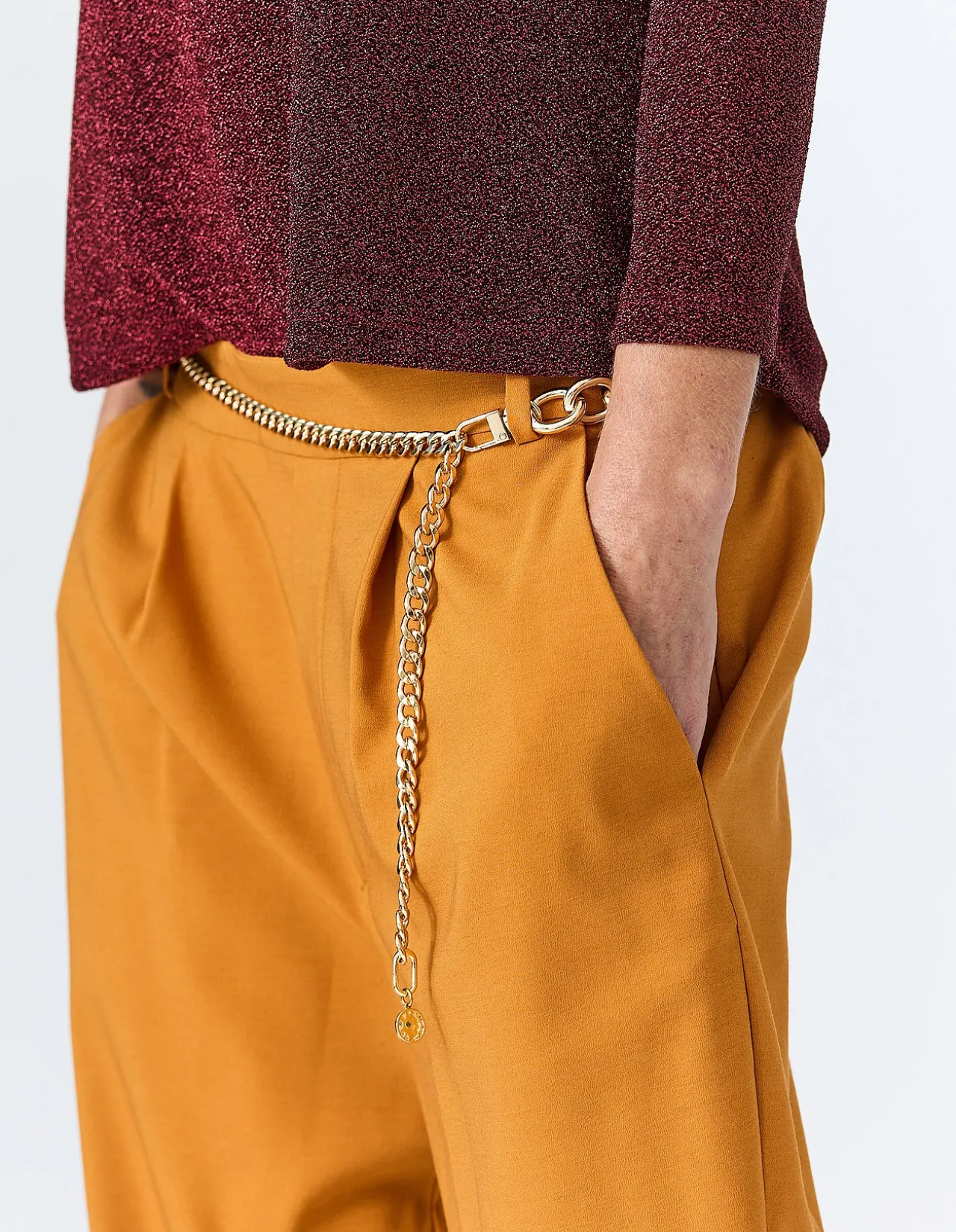 FAUX RISE PANT IN MARIGOLD