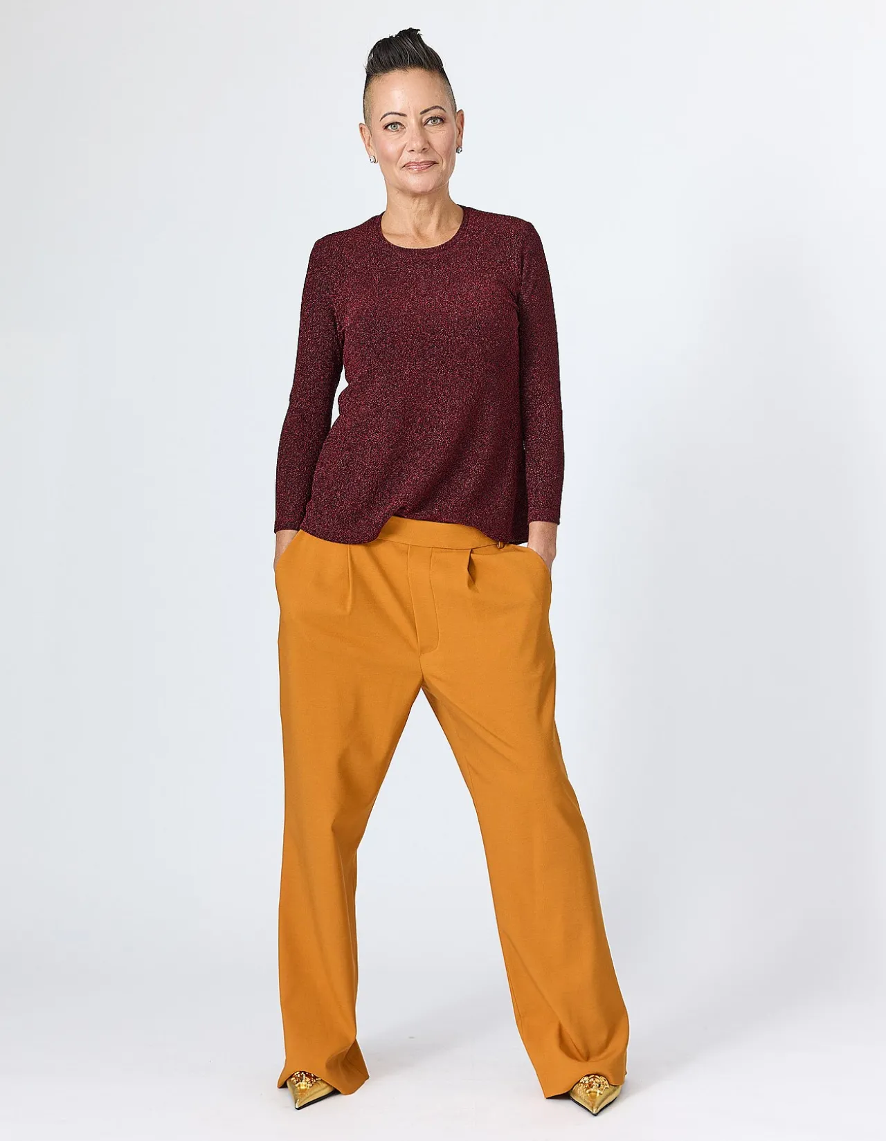 FAUX RISE PANT IN MARIGOLD