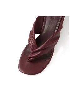 Febbe Twisted Leather Wedge Sandals