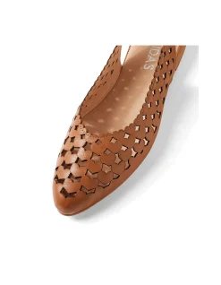 Felux Laser Cut Slingback Flat Shoes