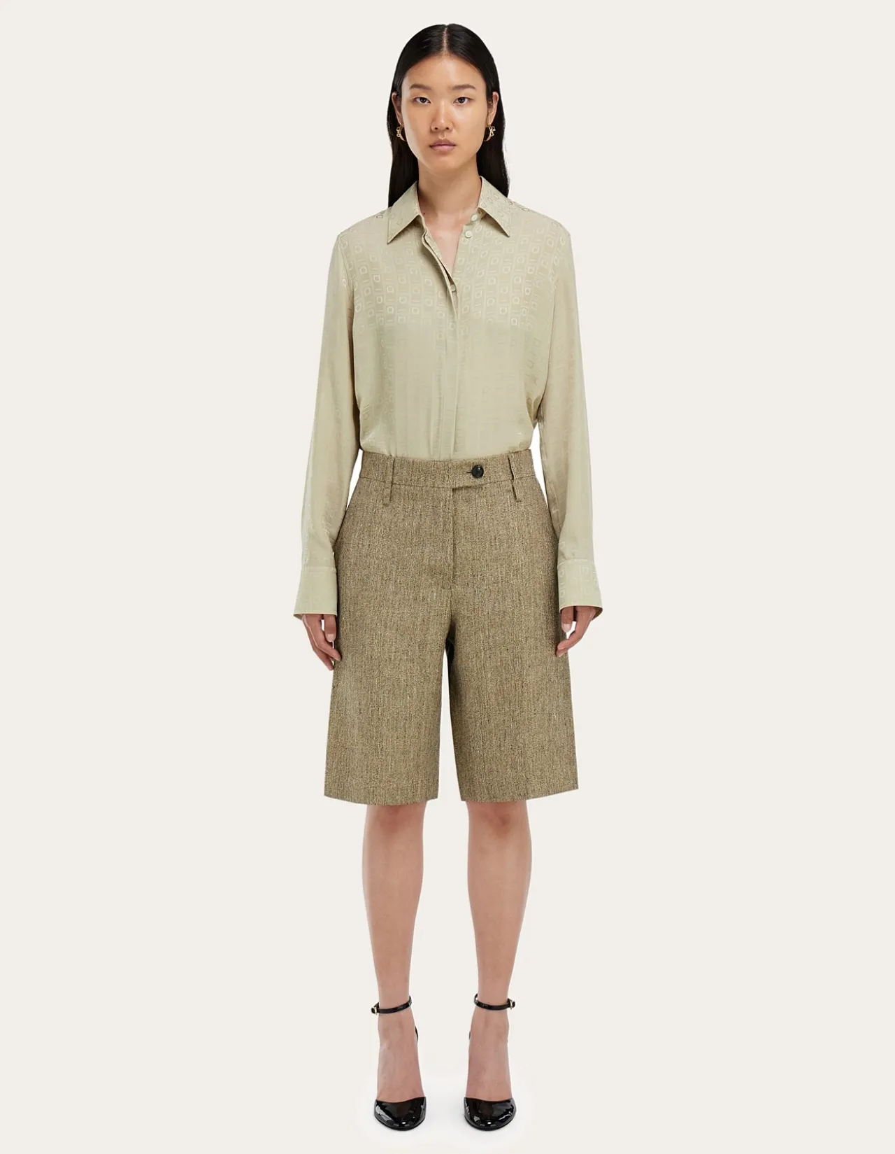 FERRAGAMO MONOGRAM SILK SHIRT