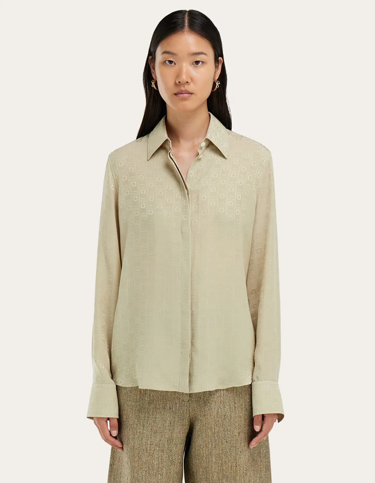 FERRAGAMO MONOGRAM SILK SHIRT