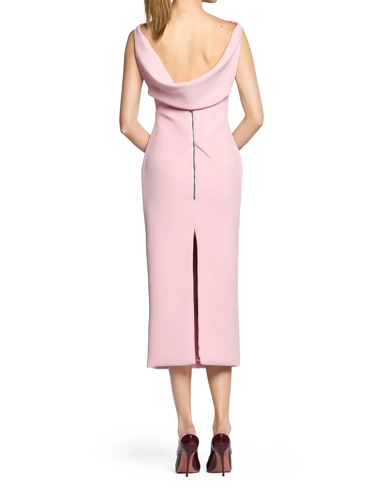 FERVOR HIGH NECK SL MIDI DRESS