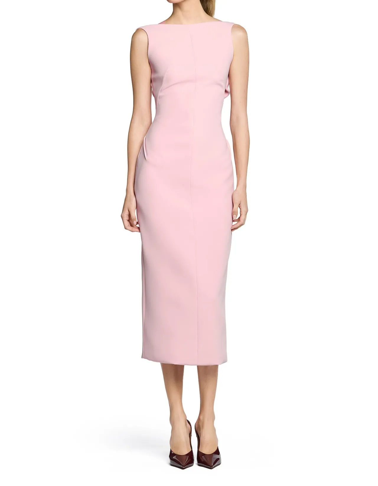 FERVOR HIGH NECK SL MIDI DRESS