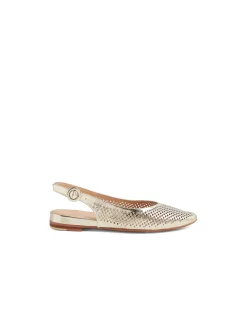 Filoy Cut Out Leather Slingback Flats