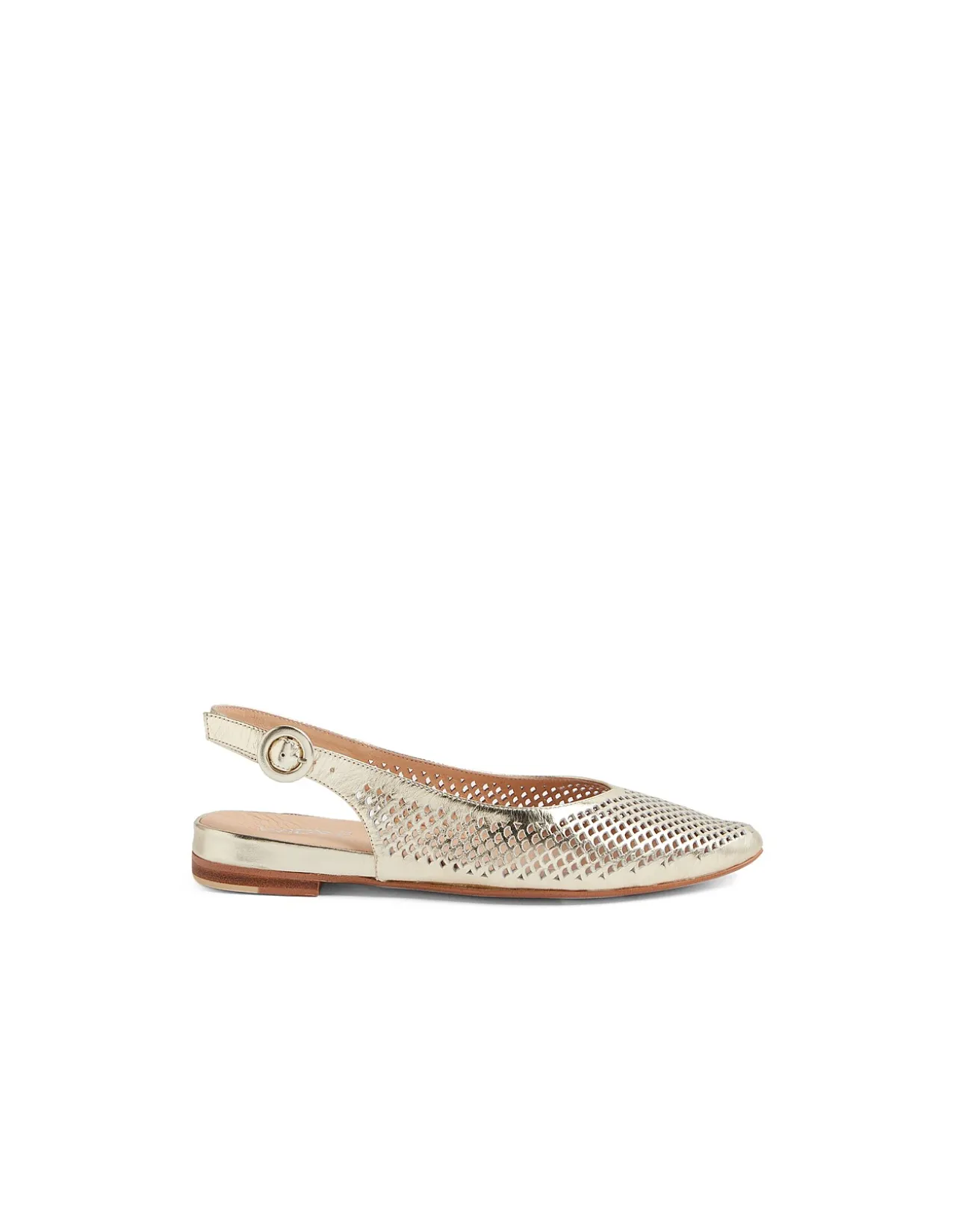 Filoy Cut Out Leather Slingback Flats