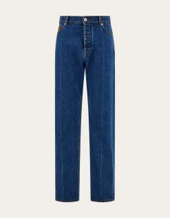 Five Pocket Ironed Crease Cotton Jeans