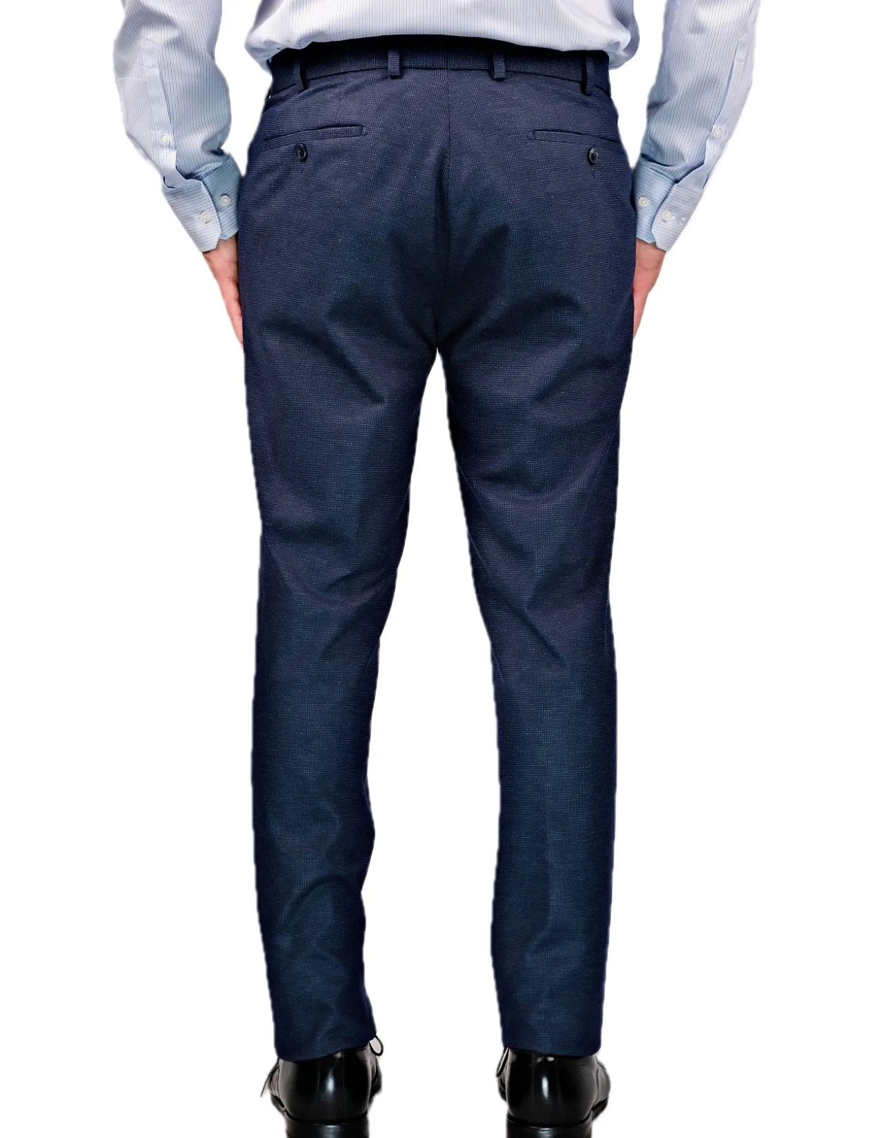 FLAT FRONT MICRO DESIGN TROUSER