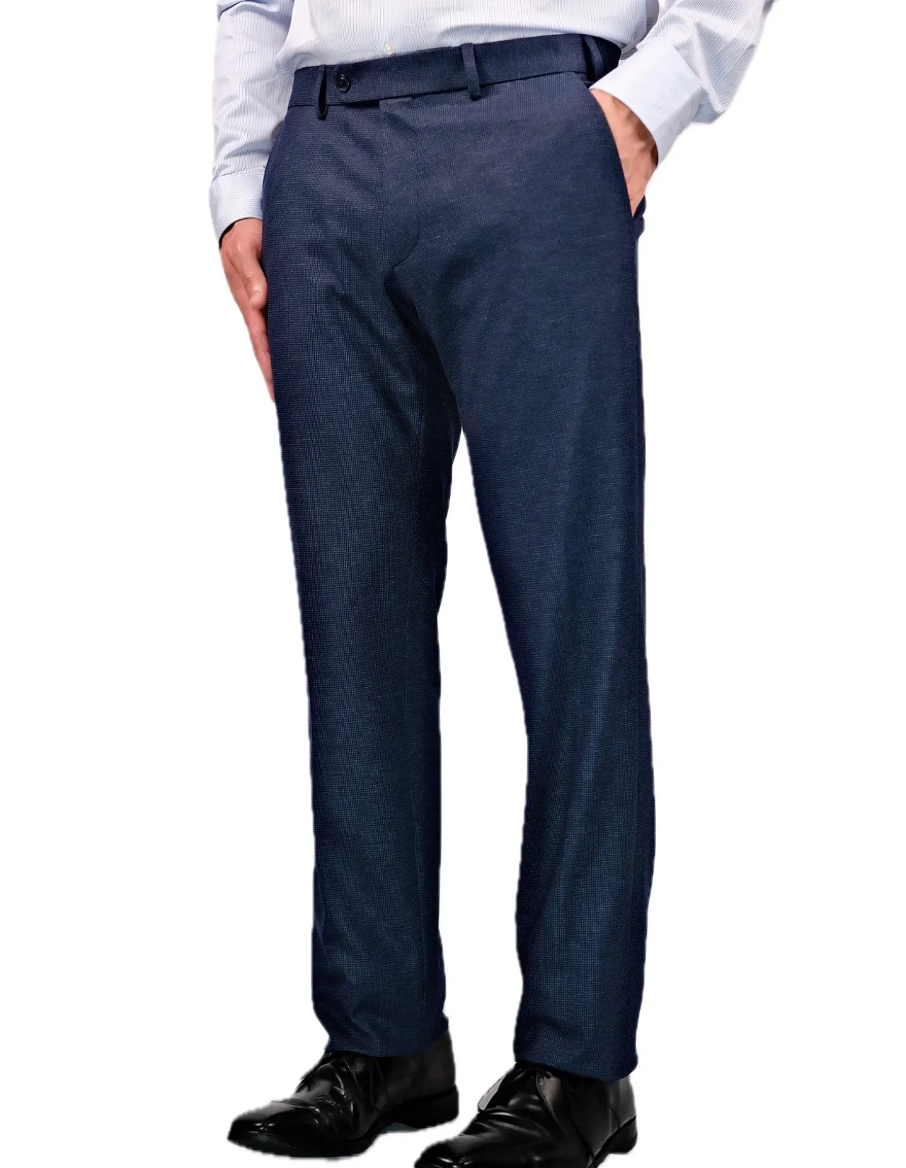 FLAT FRONT MICRO DESIGN TROUSER