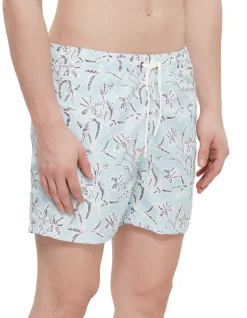 Floral Jacquard Swim Short Blue
