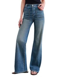 Florence High Rise Flare Patch Pocket Jeans