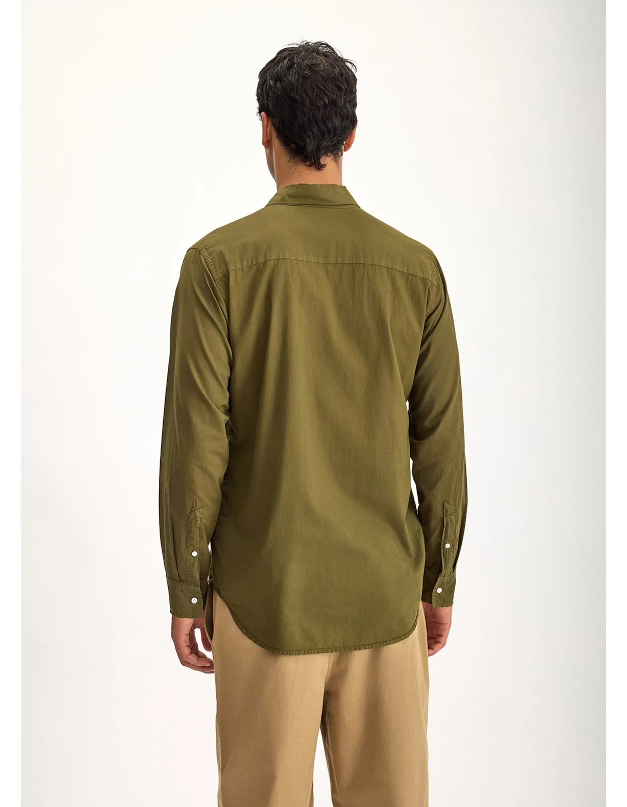 Folded Collar Long Sleeve Shirt