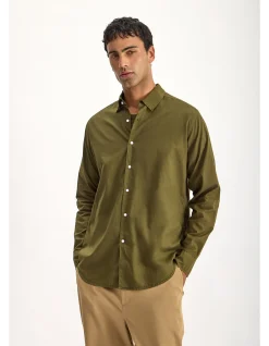 Folded Collar Long Sleeve Shirt