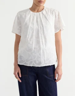 FOLDED NECK SHORT SLEEVE TOP