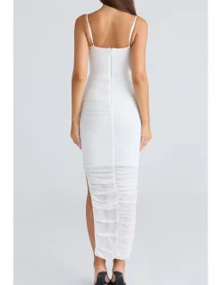 FORNARINA BODYCON GATHERED MESH DRESS