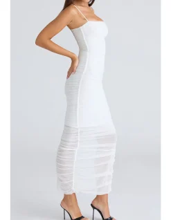 FORNARINA BODYCON GATHERED MESH DRESS