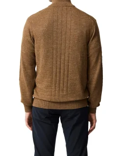 FORTROSE 1/4 ZIP KNIT - NUTMEG