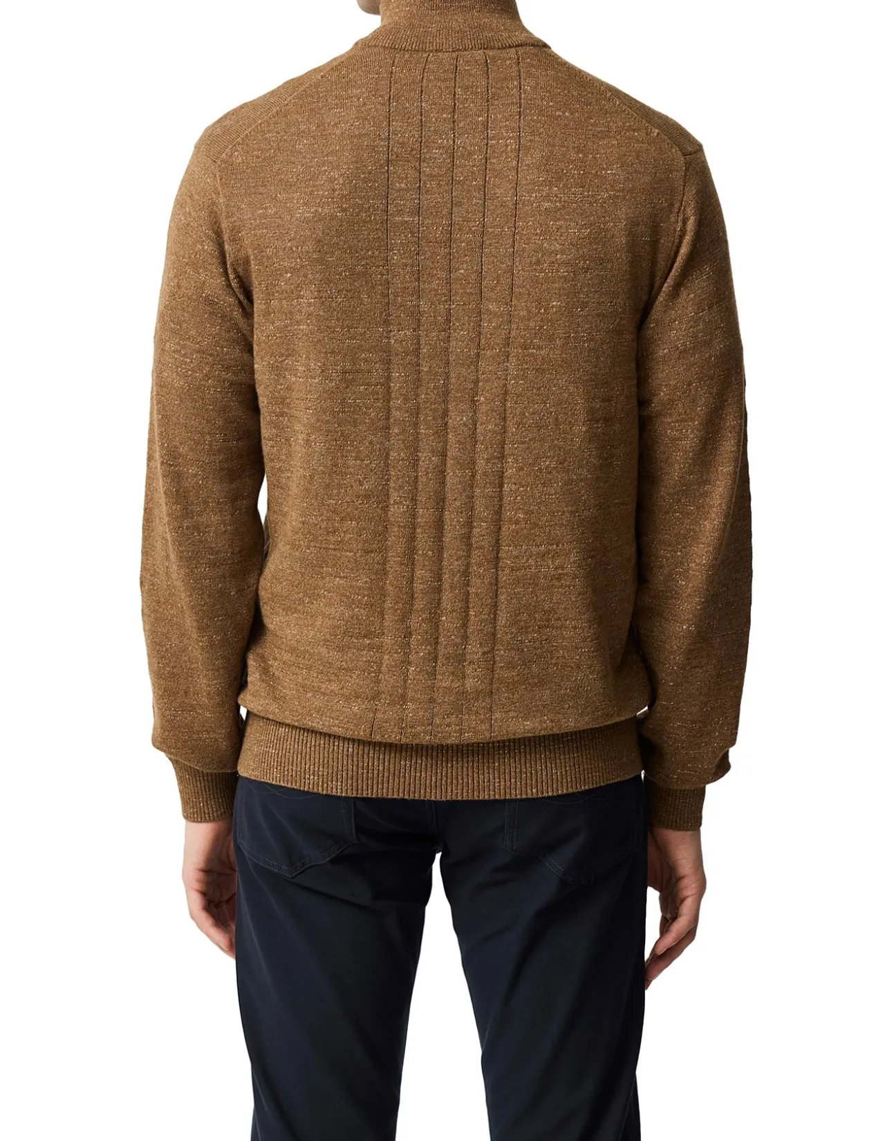 FORTROSE 1/4 ZIP KNIT - NUTMEG