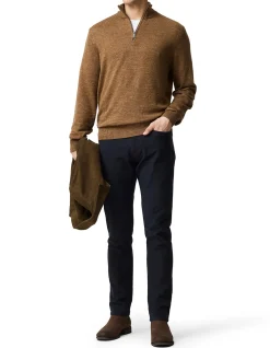 FORTROSE 1/4 ZIP KNIT - NUTMEG