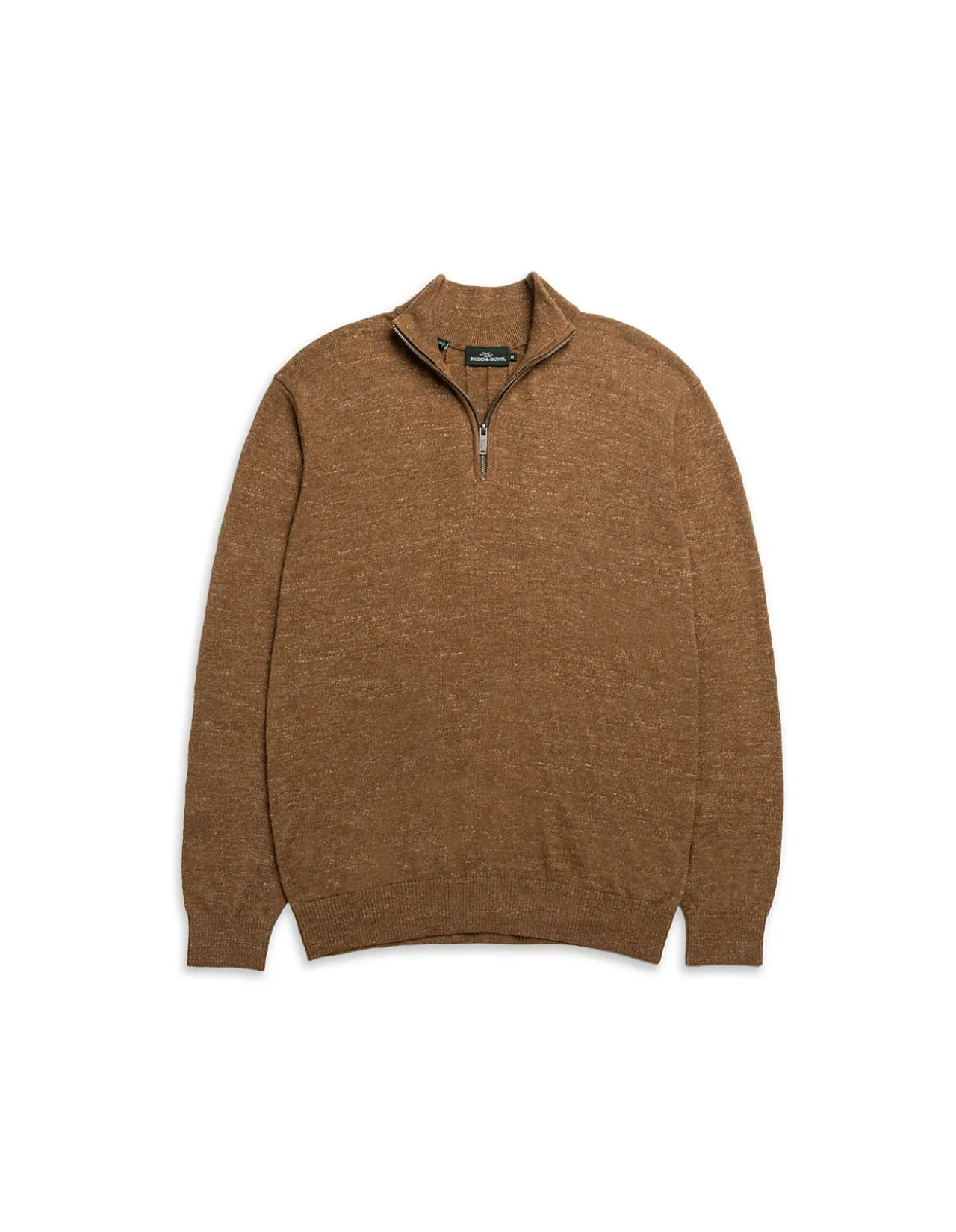 FORTROSE 1/4 ZIP KNIT - NUTMEG