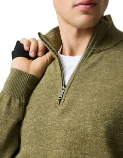 FORTROSE 1/4 ZIP KNIT - OLIVE