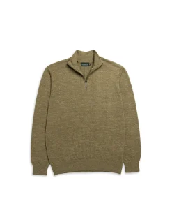 FORTROSE 1/4 ZIP KNIT - OLIVE