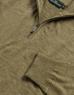 FORTROSE 1/4 ZIP KNIT - OLIVE
