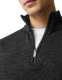 FORTROSE 1/4 ZIP KNIT - ASH