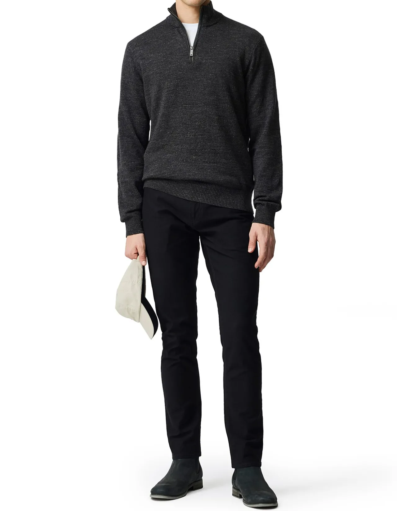 FORTROSE 1/4 ZIP KNIT - ASH