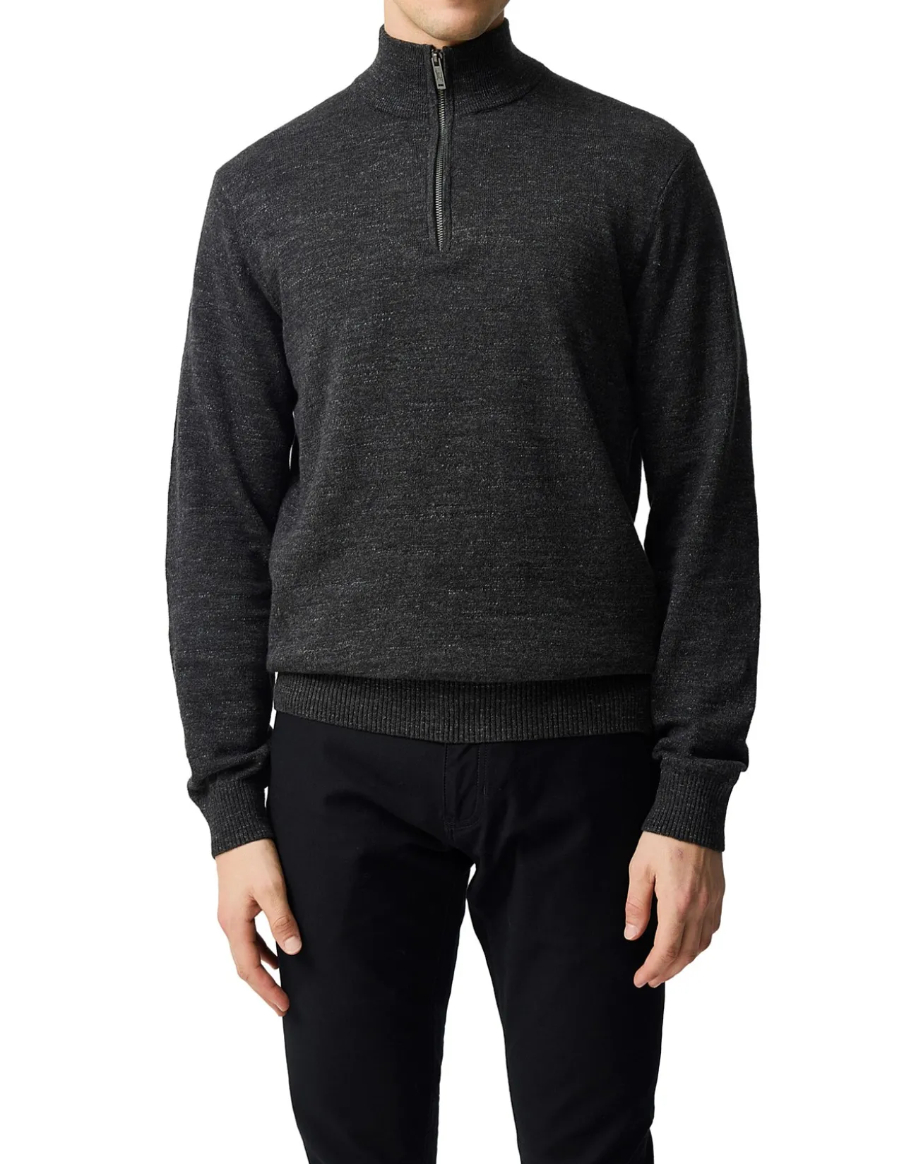 FORTROSE 1/4 ZIP KNIT - ASH