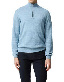 FORTROSE 1/4 ZIP KNIT - OCEAN