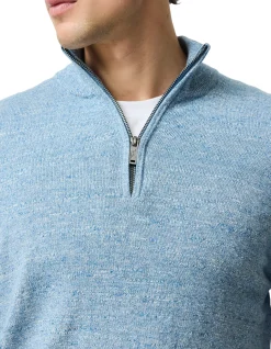 FORTROSE 1/4 ZIP KNIT - OCEAN