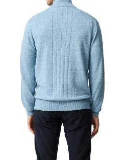 FORTROSE 1/4 ZIP KNIT - OCEAN